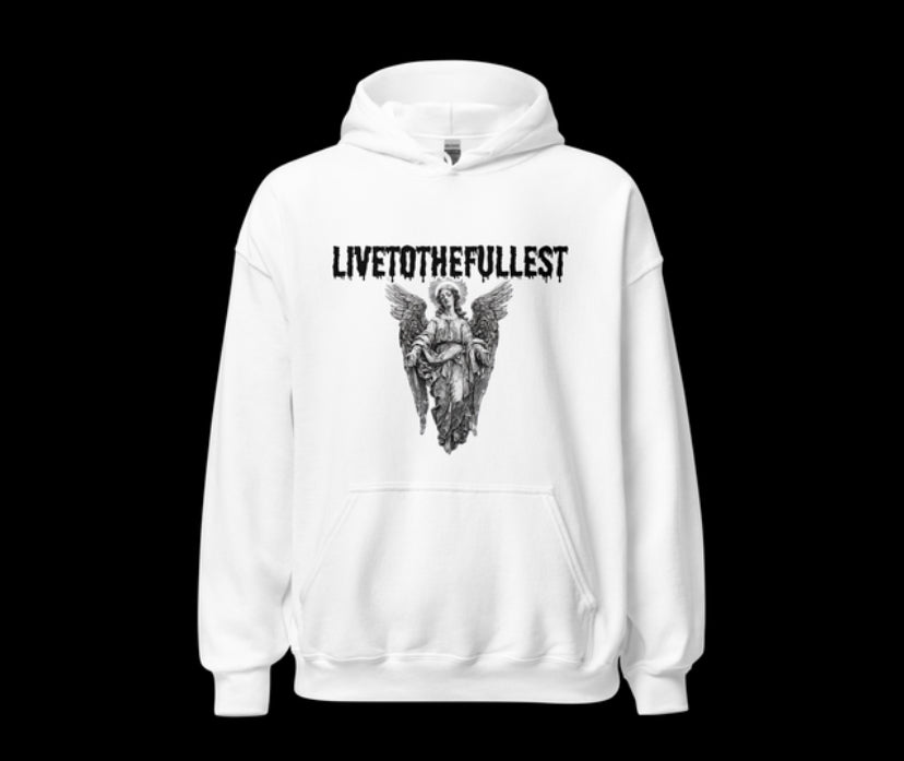 Livetothefullest Single print white Hoodie