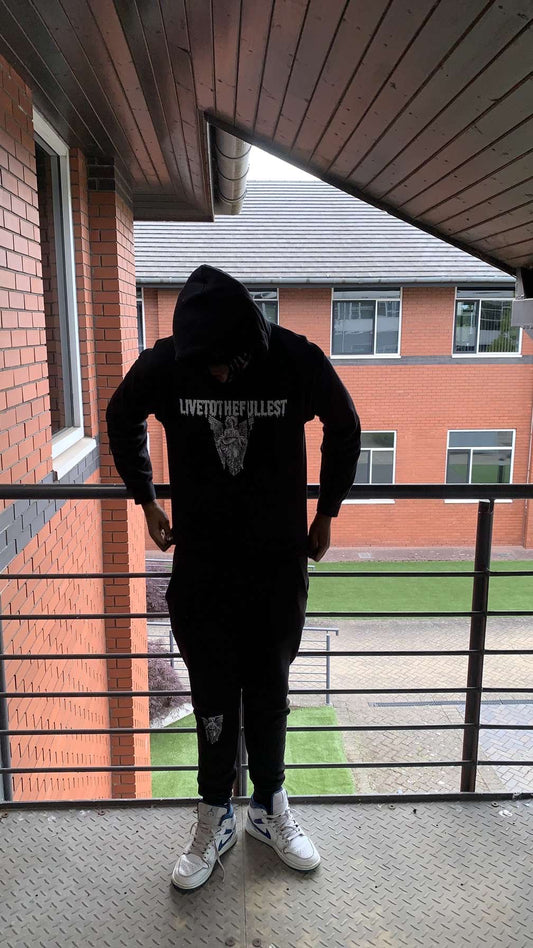 Livetothefullest Single print black Hoodie